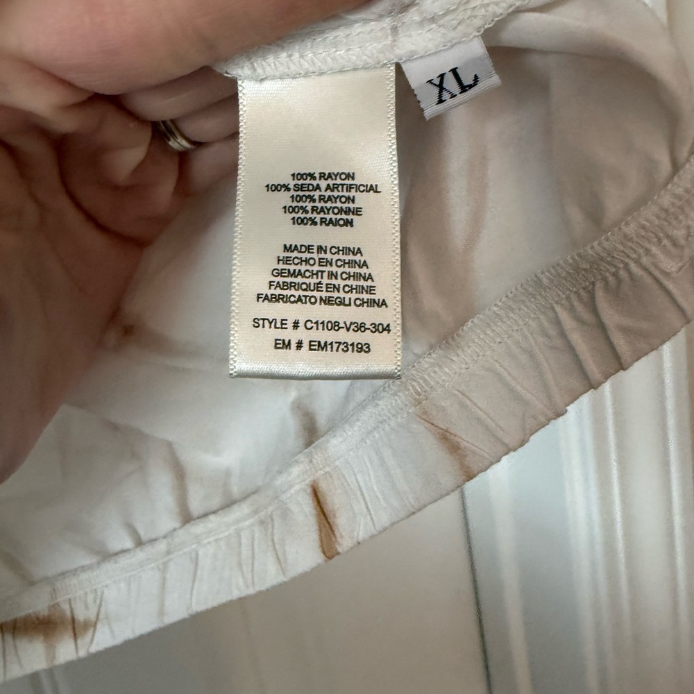 Cloth & Stone white peasant tie dye blouse, size XL - Picture 6 of 6